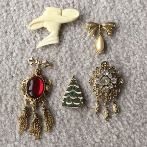 Lot of 5 Vintage Pins